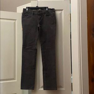 dark gray modern slim corduroy pants